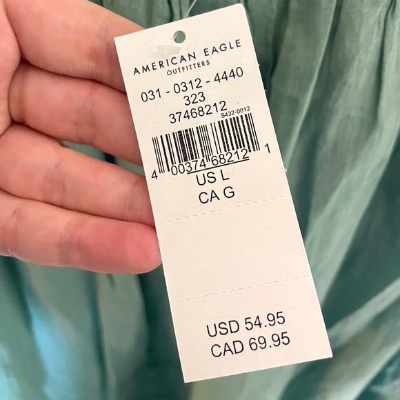 NWT American Eagle Hi-Lo Midi Skirt (Teal - Size Large) - Picture 4 of 4